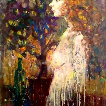 Painting titled "она" by Yulia Pastuhova, Original Artwork, Oil