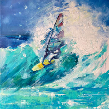 Pittura intitolato "Windsurfer" da Yulia Prykina, Opera d'arte originale, Olio