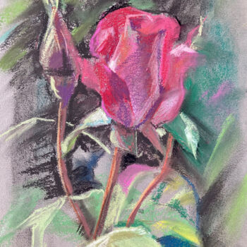 Pintura intitulada "Mountain Rose" por Yulia Prykina, Obras de arte originais, Pastel