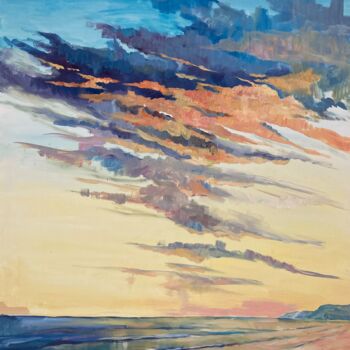 Painting titled "Sunset in Сourion B…" by Yulia Prykina, Original Artwork, Oil