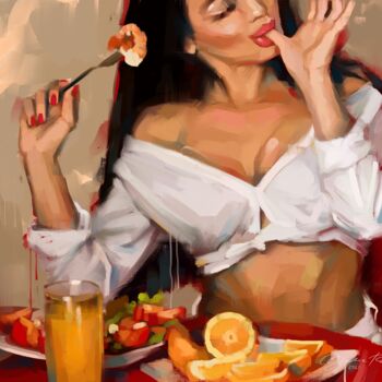 Pintura titulada "So Tasty!" por Yulia Rossan, Obra de arte original, Acrílico Montado en Bastidor de camilla de madera