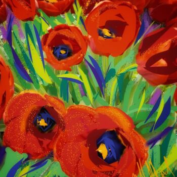 Arts numériques intitulée ""Тюльпаны"" par Yulia Velychko (JulVelArt), Œuvre d'art originale, Peinture numérique