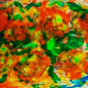 Рисунок под названием "Джаз красных роз" - Yulia Velychko (JulVelArt), Подлинное произведение искусства