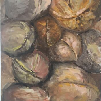 Painting titled "Walnuts" by Yulia Yakunina, Original Artwork, Oil