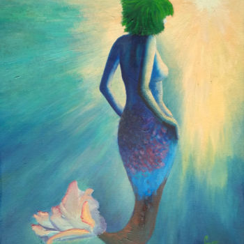 Painting titled "Siren" by Yulia Zuk, Original Artwork, Oil