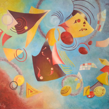 Schilderij getiteld "Abstract №1" door Yulia Zuk, Origineel Kunstwerk, Olie