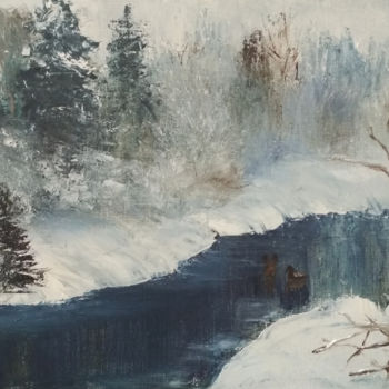 Pintura intitulada "Winter" por Yulia Zuk, Obras de arte originais, Óleo