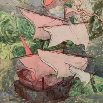 Peinture intitulée "Ship" par Yulia Zuk, Œuvre d'art originale, Acrylique