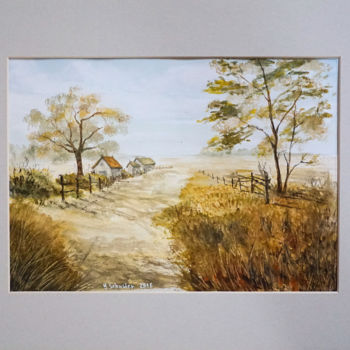 Painting titled "Harvest Time" by Yulia Schuster, Original Artwork, Watercolor