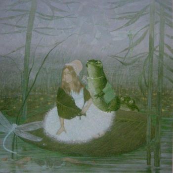 Painting titled ""Thumbelina"" by Yulia Luchkina, Original Artwork, Oil