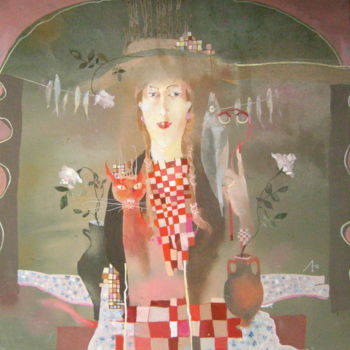 Schilderij getiteld "mistress" door Yulia Luchkina, Origineel Kunstwerk, Olie