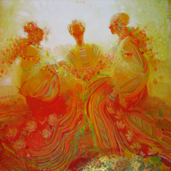 Pintura intitulada "Guests. detail" por Yulia Luchkina, Obras de arte originais, Óleo