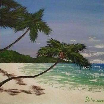 Painting titled "Seaside" by Emilia, Original Artwork, Acrylic