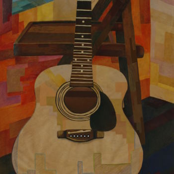 Tekening getiteld "The Guitar" door Yuliana Vladova, Origineel Kunstwerk