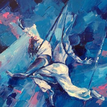 Painting titled "Gymnasts Гимнасты" by Yulia Tamoykina (Lifestyle_harmony), Original Artwork, Oil