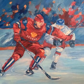 Peinture intitulée "Hockey players Хокк…" par Yulia Tamoykina (Lifestyle_harmony), Œuvre d'art originale, Huile