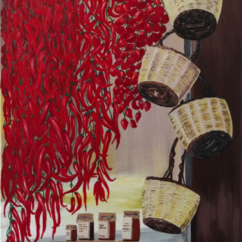 Painting titled "Italian store" by Yuliia Khazova, Original Artwork, Acrylic