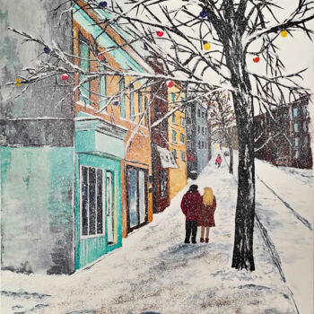 "Snowy morning" başlıklı Tablo Yuliia Khazova tarafından, Orijinal sanat, Akrilik
