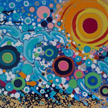 Рисунок под названием "Bubbles. Nature. Sea" - Yuliia Kolomiiets, Подлинное произведение искусства, Акрил