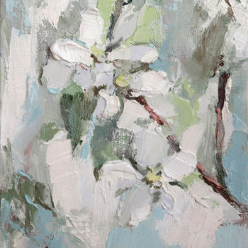 Painting titled "May" by Yuliia Meniailova, Original Artwork, Oil Mounted on Wood Stretcher frame