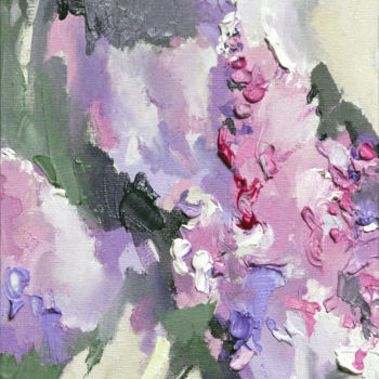 Painting titled "Lilac" by Yuliia Meniailova, Original Artwork, Oil Mounted on Cardboard