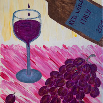 Peinture intitulée "Italian red wine" par Yuliia Kovalska, Œuvre d'art originale, Acrylique