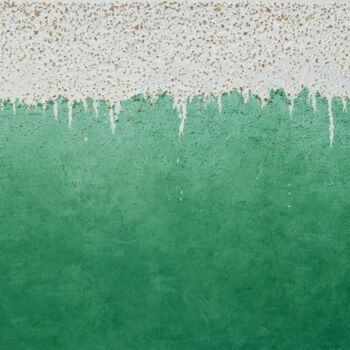 Painting titled "GREEN MIND" by Yuliia Ustymenko, Original Artwork, Oil Mounted on Wood Stretcher frame