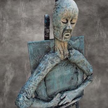 Sculpture titled "Don't cry" by Yuliya Belan, Original Artwork, Cement