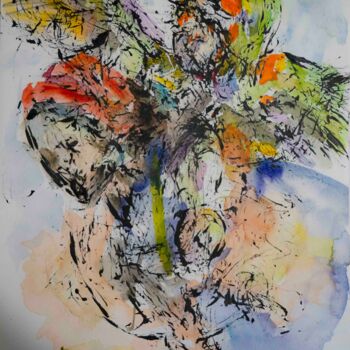 Ζωγραφική με τίτλο "Ангел на женских пл…" από Yuliya Bogdanova, Αυθεντικά έργα τέχνης, Ακουαρέλα