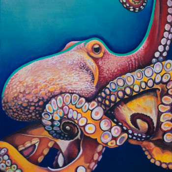 Painting titled "Octopus" by Yuliya Bokuchava, Original Artwork, Acrylic