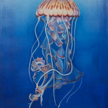 Malerei mit dem Titel "Jellyfish" von Yuliya Bokuchava, Original-Kunstwerk, Acryl