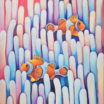 Pittura intitolato "Clownfish" da Yuliya Bokuchava, Opera d'arte originale, Acrilico