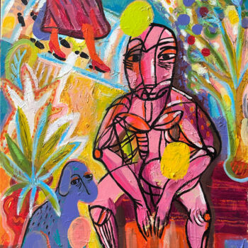 Malerei mit dem Titel "I've Been Waiting f…" von Yuliya Pochynok (JJ Julia), Original-Kunstwerk, Acryl Auf Keilrahmen aus Ho…