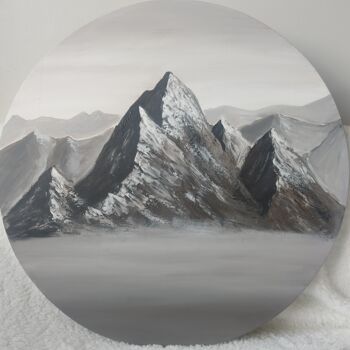 Peinture intitulée "Mountains" par Yuliya Zhuk, Œuvre d'art originale, Acrylique Monté sur Châssis en bois