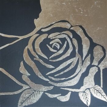 Ζωγραφική με τίτλο "Rose" από Yuliya Zhuk, Αυθεντικά έργα τέχνης, Ακρυλικό Τοποθετήθηκε στο Ξύλινο φορείο σκελετό