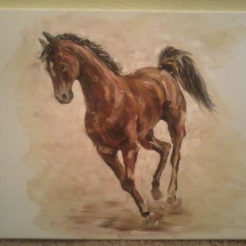 Картина под названием "Боевой конь" - Yuliya Olenich, Подлинное произведение искусства