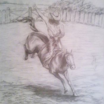 Drawing titled "Rodeo" by Yuliya Olenich, Original Artwork