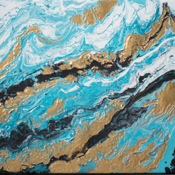 Peinture intitulée "World of waves" par Yuliya Trubacheva, Œuvre d'art originale, Acrylique Monté sur Châssis en bois