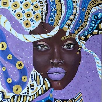 Painting titled "African Princess" by Julia Tokar (Jt), Original Artwork, Acrylic