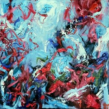 Painting titled "Dancing in the sky" by Julia Tokar (Jt), Original Artwork, Oil