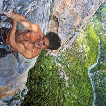 Картина под названием "The winning leap" - Yuma Talan, Подлинное произведение искусства, Акрил Установлен на Деревянная рама…