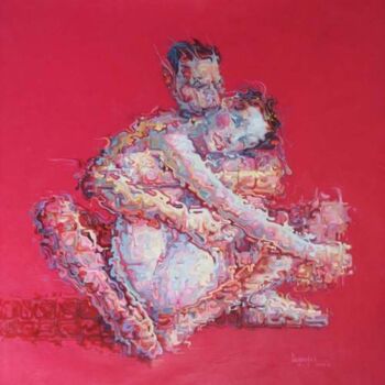 Ζωγραφική με τίτλο "Fragile relationshi…" από Yun Fei Liu, Αυθεντικά έργα τέχνης