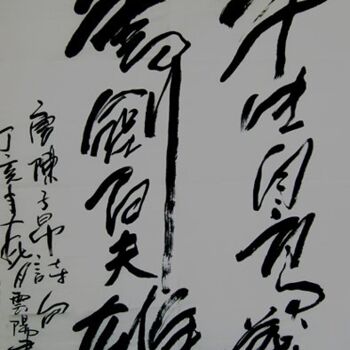 Painting titled "云阳体验书法:平生自高义,书剑百夫雄" by Yun Yang Wang, Original Artwork
