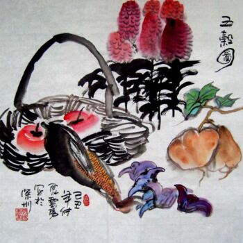 绘画 标题为“云阳写意：五谷丰登图” 由云阳 王, 原创艺术品, 油