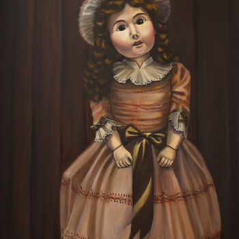 Картина под названием "Кукла Ирмхэн" - Yunna V`Yun, Подлинное произведение искусства, Масло