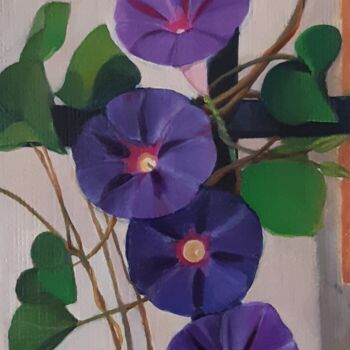 绘画 标题为“Фиолетовый вьюнок” 由Yunna V`Yun, 原创艺术品, 油