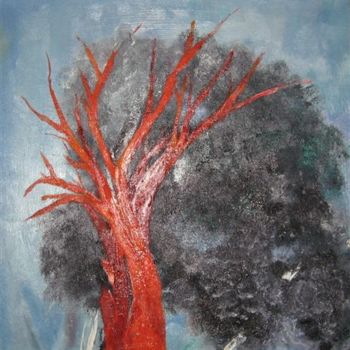 Painting titled "Tree..." by Yurdagül Işıl, Original Artwork, Oil