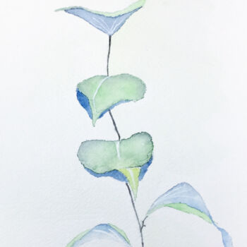 Картина под названием "Leaves Studio 2" - Yūrei, Подлинное произведение искусства, Акварель