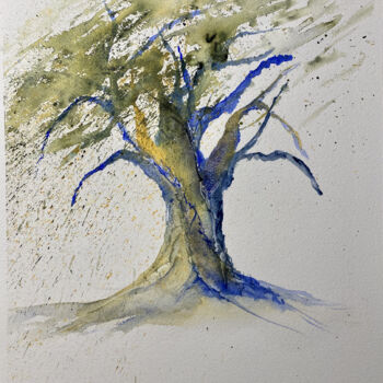 Peinture intitulée "L'ulivo" par Yūrei, Œuvre d'art originale, Aquarelle