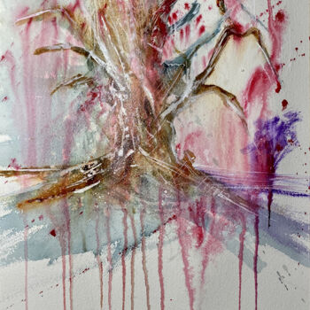 Painting titled "Ulivo abstract lV -…" by Yūrei, Original Artwork, Watercolor